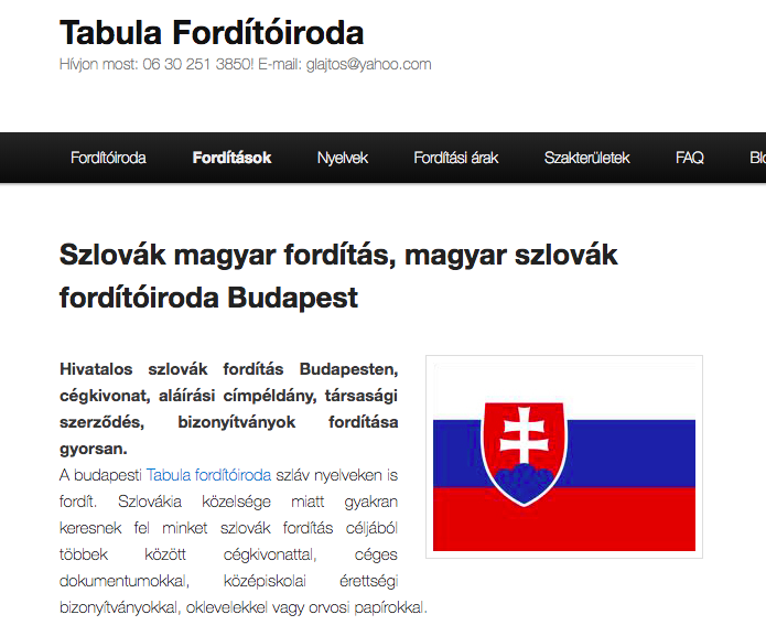 szlovák fordítás